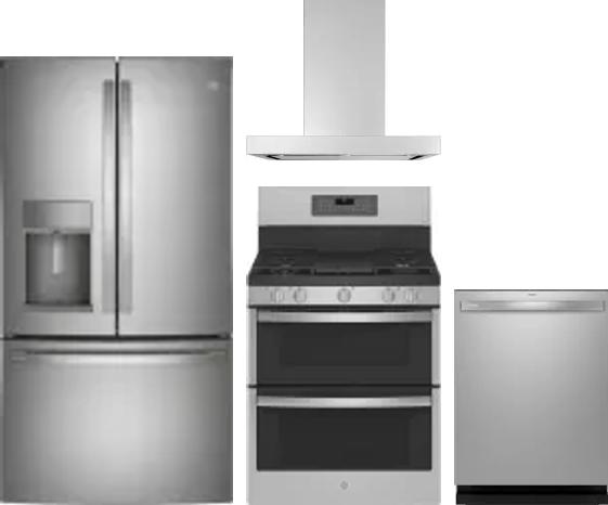 4 Piece Package Includes Refrigerator, Range, Hood And Dishwasher